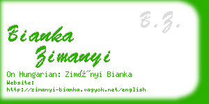 bianka zimanyi business card